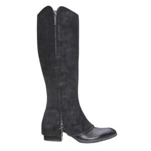 Donald J Pliner Devi6 Tall Black Knee High Riding Moto Biker Leather Boots 6 NIB
